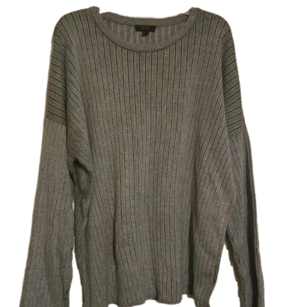 COS Men's Gray Ribbed‎ Sweater